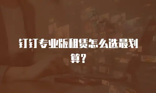 钉钉专业版租赁怎么选最划算？