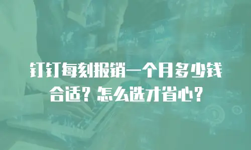 钉钉每刻报销一个月多少钱合适？怎么选才省心？