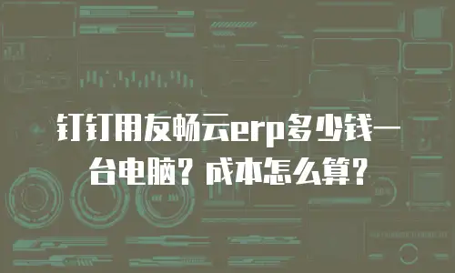 钉钉用友畅云erp多少钱一台电脑？成本怎么算？