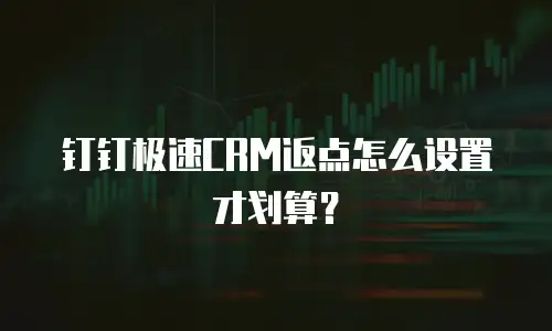 钉钉极速CRM返点怎么设置才划算？