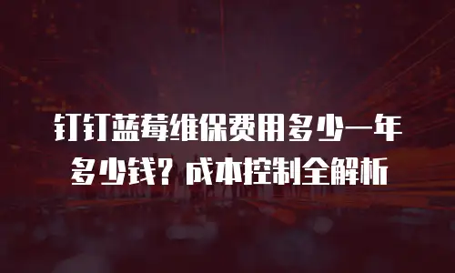 钉钉蓝莓维保费用多少一年多少钱？成本控制全解析