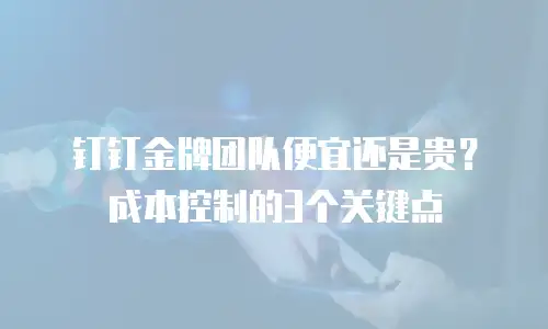 钉钉金牌团队便宜还是贵？成本控制的3个关键点