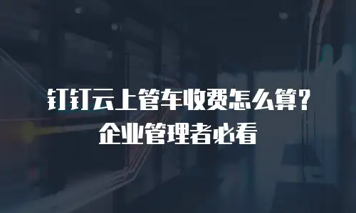 钉钉云上管车收费怎么算？企业管理者必看
