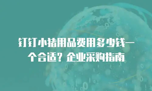 钉钉小猪用品费用多少钱一个合适？企业采购指南