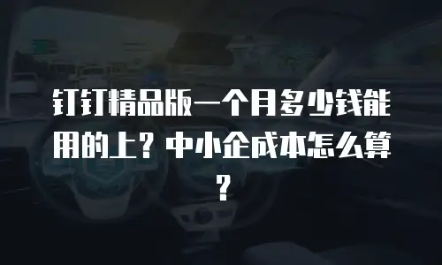 钉钉精品版一个月多少钱能用的上？中小企成本怎么算？