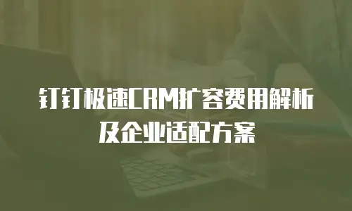 钉钉极速CRM扩容费用解析及企业适配方案