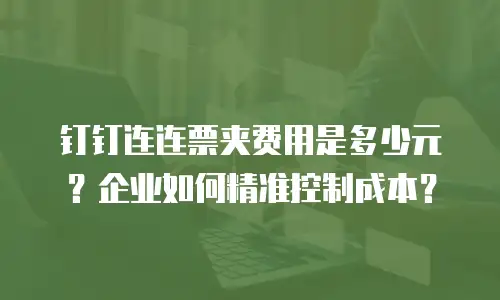 钉钉连连票夹费用是多少元？企业如何精准控制成本？