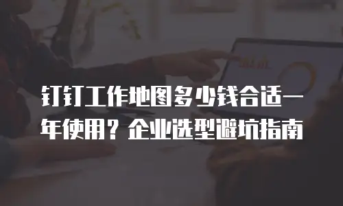 钉钉工作地图多少钱合适一年使用？企业选型避坑指南