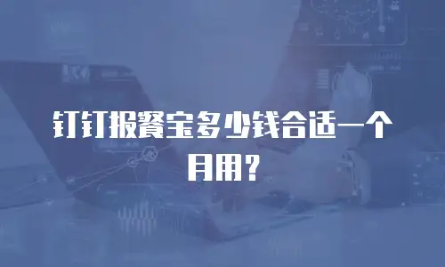钉钉报餐宝多少钱合适一个月用？