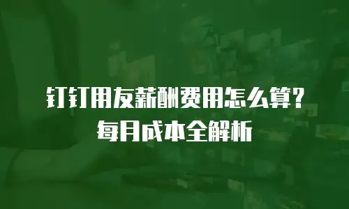 钉钉用友薪酬费用怎么算？每月成本全解析