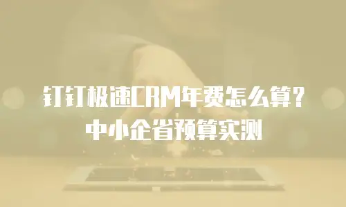 钉钉极速CRM年费怎么算？中小企省预算实测