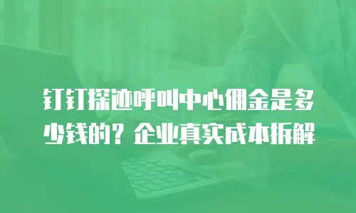 钉钉探迹呼叫中心佣金是多少钱的？企业真实成本拆解