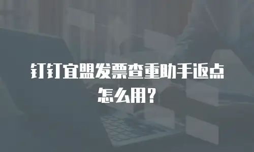 钉钉宜盟发票查重助手返点怎么用？