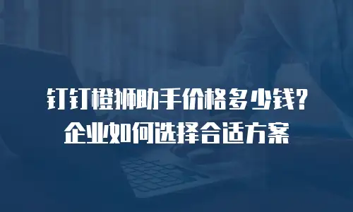 钉钉橙狮助手价格多少钱？企业如何选择合适方案