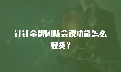 钉钉金牌团队会议功能怎么收费？