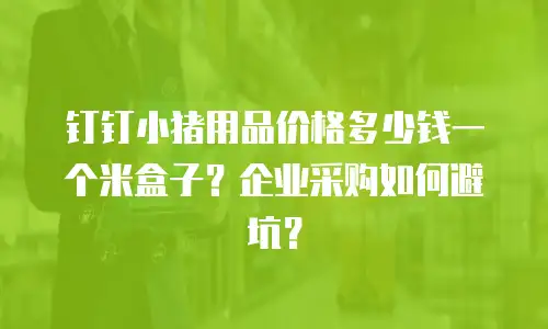 钉钉小猪用品价格多少钱一个米盒子？企业采购如何避坑？