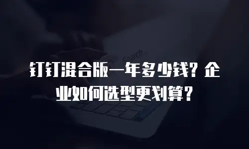 钉钉混合版一年多少钱？企业如何选型更划算？