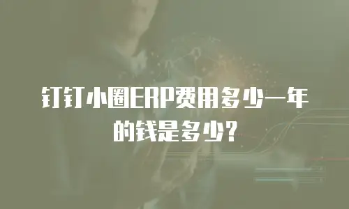 钉钉小圈ERP费用多少一年的钱是多少？