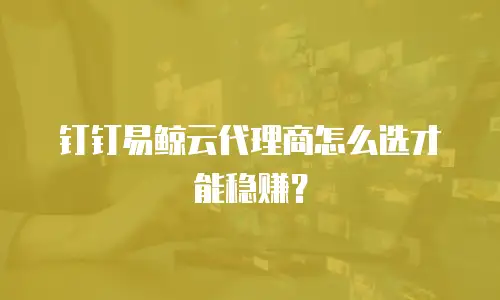 钉钉易鲸云代理商怎么选才能稳赚？