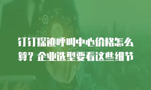 钉钉探迹呼叫中心价格怎么算？企业选型要看这些细节