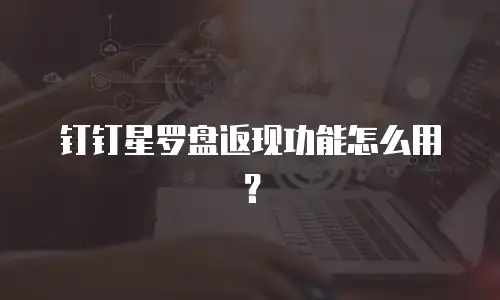 钉钉星罗盘返现功能怎么用？