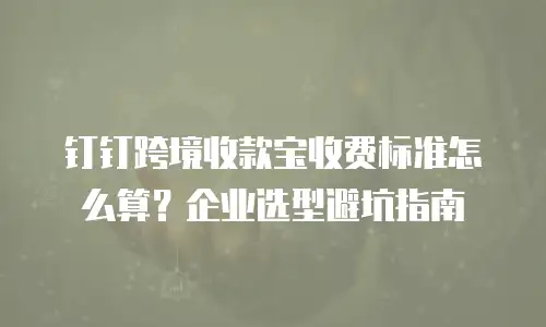 钉钉跨境收款宝收费标准怎么算？企业选型避坑指南