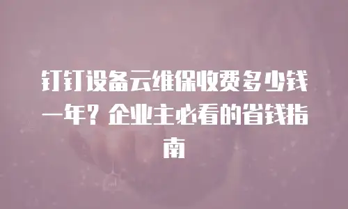 钉钉设备云维保收费多少钱一年？企业主必看的省钱指南