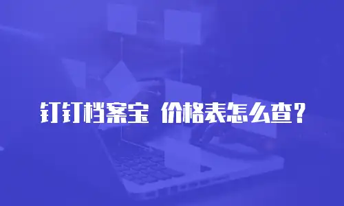 钉钉档案宝 价格表怎么查？