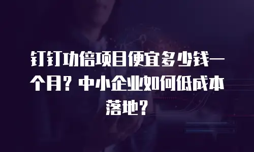 钉钉功倍项目便宜多少钱一个月？中小企业如何低成本落地？