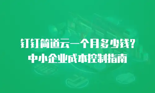 钉钉简道云一个月多少钱？中小企业成本控制指南