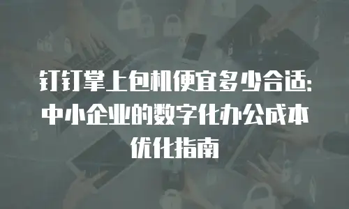 钉钉掌上包机便宜多少合适：中小企业的数字化办公成本优化指南