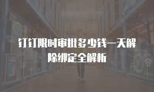 钉钉限时审批多少钱一天解除绑定全解析