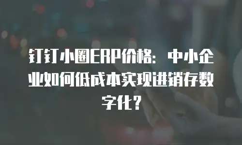 钉钉小圈ERP价格：中小企业如何低成本实现进销存数字化？