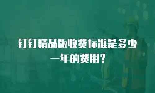 钉钉精品版收费标准是多少一年的费用？