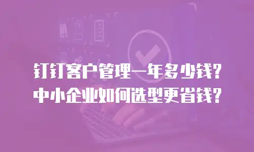 钉钉客户管理一年多少钱？中小企业如何选型更省钱？