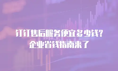 钉钉售后服务便宜多少钱？企业省钱指南来了