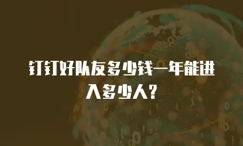 钉钉好队友多少钱一年能进入多少人？