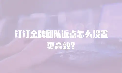 钉钉金牌团队返点怎么设置更高效？