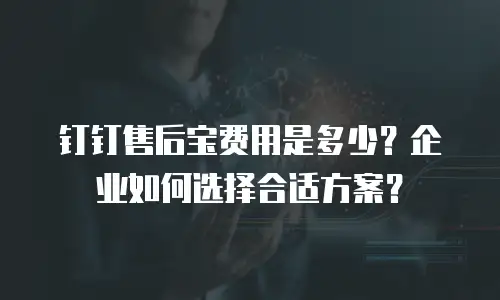 钉钉售后宝费用是多少？企业如何选择合适方案？
