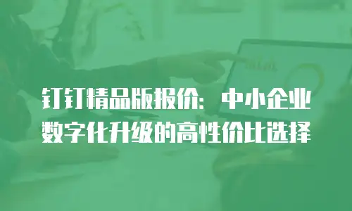 钉钉精品版报价：中小企业数字化升级的高性价比选择