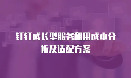 钉钉成长型服务租用成本分析及适配方案