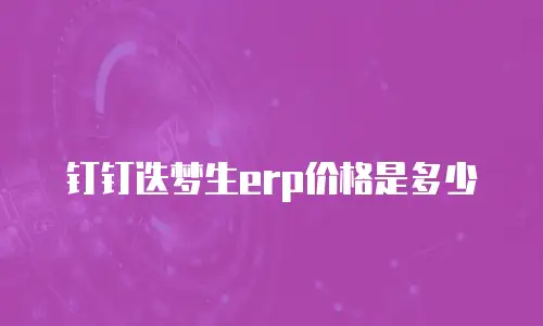 钉钉迭梦生erp价格是多少