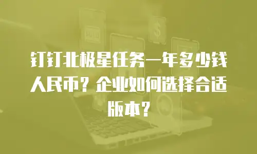 钉钉北极星任务一年多少钱人民币？企业如何选择合适版本？