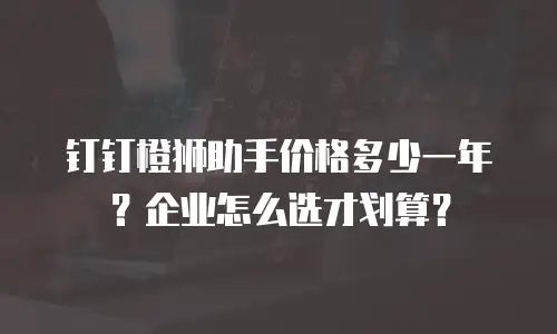 钉钉橙狮助手价格多少一年？企业怎么选才划算？