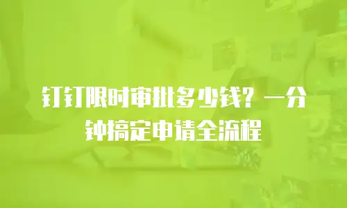 钉钉限时审批多少钱？一分钟搞定申请全流程