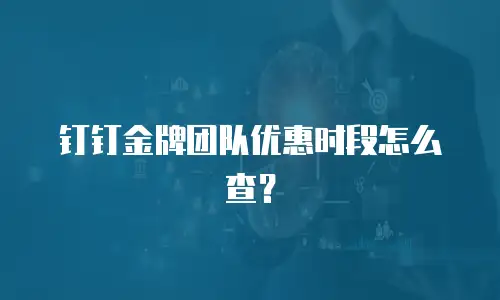 钉钉金牌团队优惠时段怎么查？