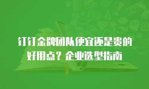 钉钉金牌团队便宜还是贵的好用点？企业选型指南