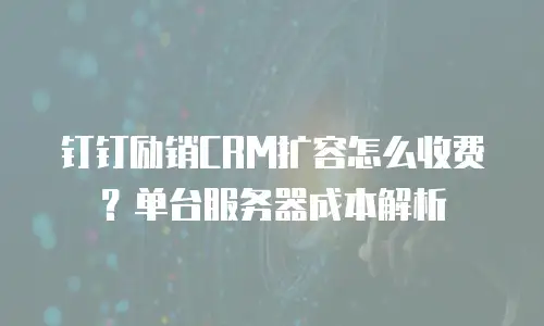 钉钉励销CRM扩容怎么收费？单台服务器成本解析