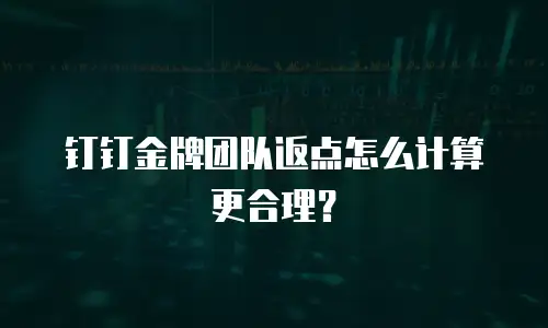 钉钉金牌团队返点怎么计算更合理？