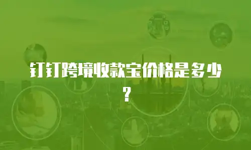 钉钉跨境收款宝价格是多少？